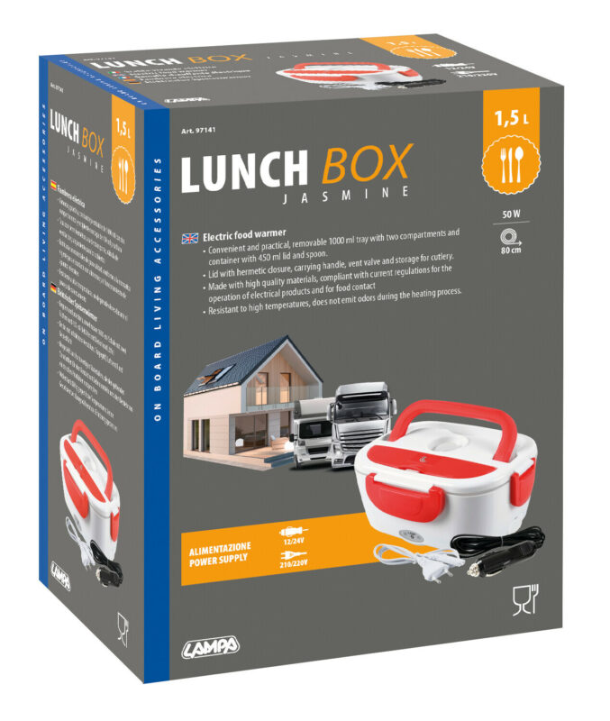 Lunch-Box, scalda-vivande elettrico - 1,5 L - 12/24V+220V - 50W - immagine 3