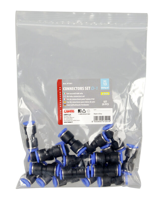 D-1, raccordo tubi aria, set 20 pz - Ø 6 mm - immagine 3