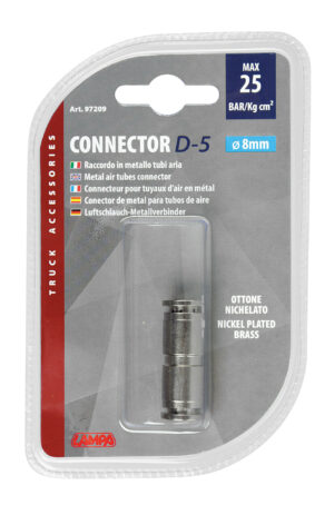 D-5, Raccordo in metallo, per tubi aria - Ø 8 mm - immagine 3
