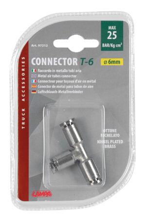 T-6, Raccordo in metallo, per tubi aria - Ø 6 mm - immagine 3