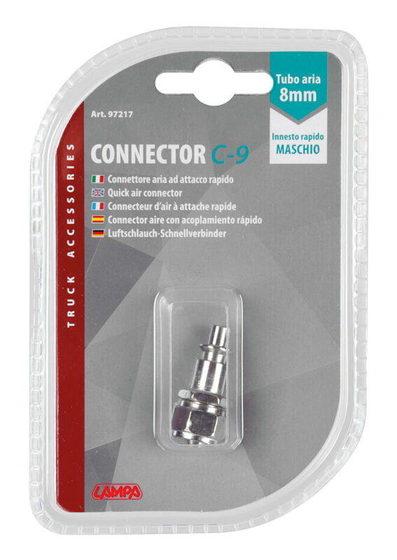 C-9, connettore aria per tubo Ø 8 mm ad attacco rapido maschio - immagine 3
