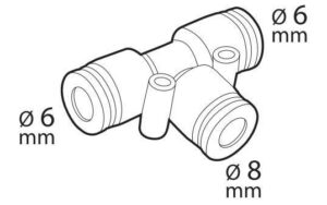 T-7, raccordo tubi aria - Ø 6-8 mm - immagine 2