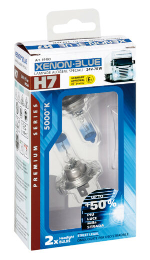 24V Lampada alogena Xenon Blue +50% luce - H7 - 70W - PX26d - 2 pz  - Scatola - immagine 4