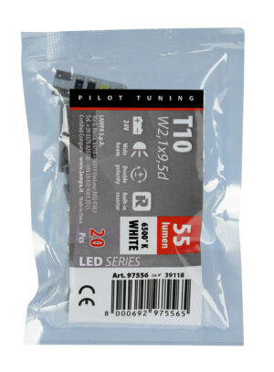 24V Hyper-Led 24 - 8 SMD x 3 chips - (T10) - Trifocus - W2,1x9,5d - 20 pz  - Sacchetto - Bianco - Doppia polarità - Resistenza incorporata - immagine 3