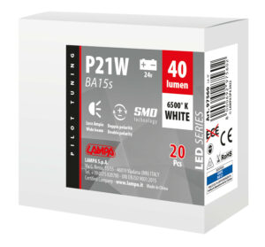 24V Led Series - 4 SMD x 1 chip - (P21W) - BA15s - 20 pz  - Scatola - Bianco - Doppia polarità - immagine 3