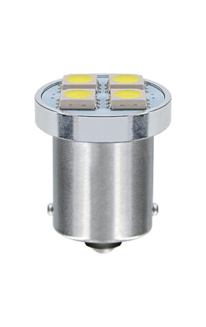 24V Led Series - 4 SMD x 1 chip - (P21W) - BA15s - 20 pz  - Scatola - Bianco - Doppia polarità