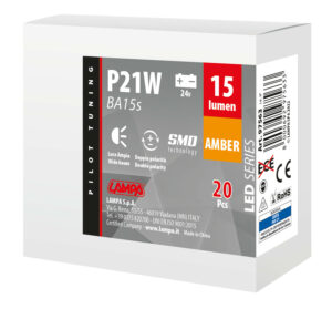 24V Led Series - 4 SMD x 1 chip - (P21W) - BA15s - 20 pz  - Scatola - Arancio - Doppia polarità - immagine 3