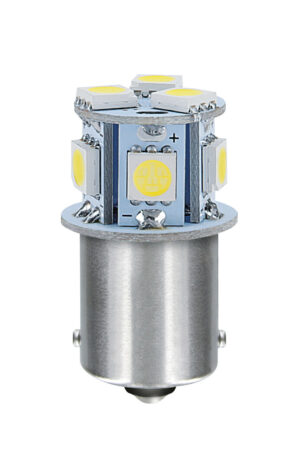 24/28V Led Series - 8 SMD x 1 chip - (P21W) - BA15s - 20 pz  - Scatola - Bianco - Doppia polarità