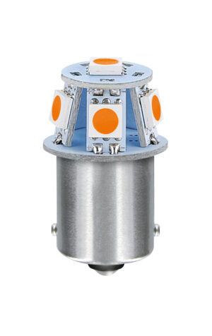 24/28V Led Series - 6 SMD x 1 chip - (R5W) - BA15s - 20 pz  - Scatola - Arancio - Doppia polarità