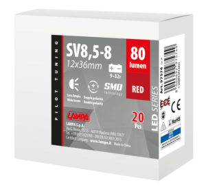 9/32V Led Series 2 SMD x 1 chip - 12x36 mm - SV8,5-8 - 20 pz  - Scatola - Rosso - Doppia polarità - Resistenza incorporata - immagine 4