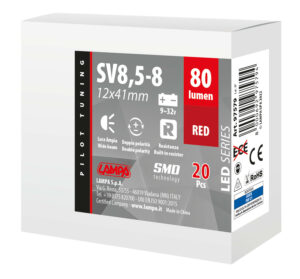 9/32V Led Series 2 SMD x 1 chip - 12x41 mm - SV8,5-8 - 20 pz  - Scatola - Rosso - Doppia polarità - Resistenza incorporata - immagine 4