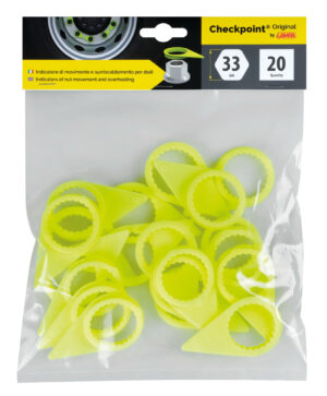Checkpoint®, indicatori di serraggio per dado ruota, set 20 pz - 33 mm - Giallo fluo - immagine 3