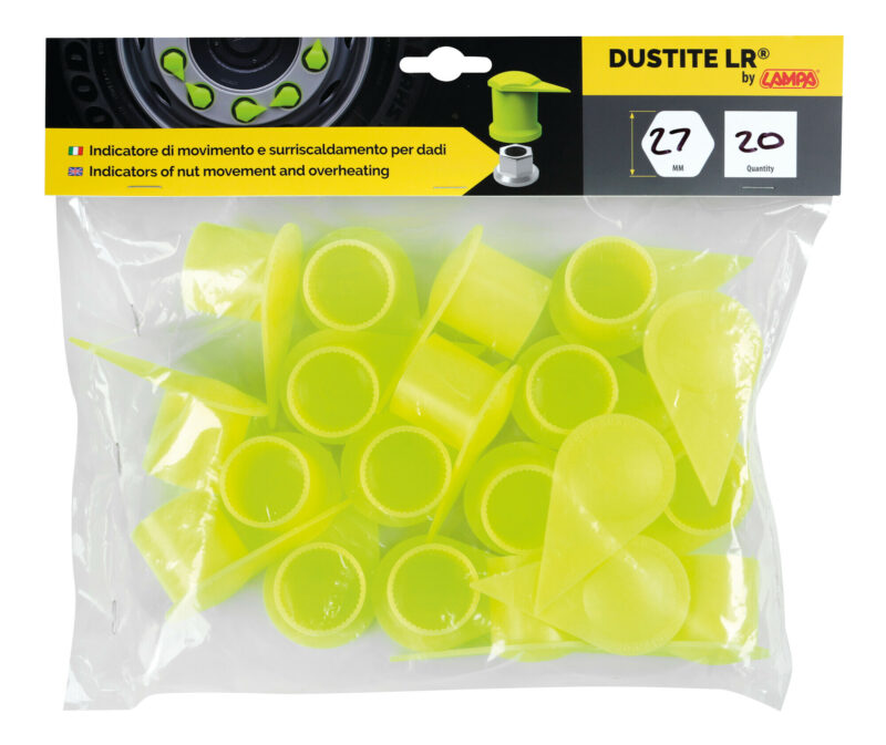 Dustite LR®, indicatori di serraggio per dado ruota con cappuccio antipolvere, set 20 pz - 27 mm - Giallo fluo - immagine 3