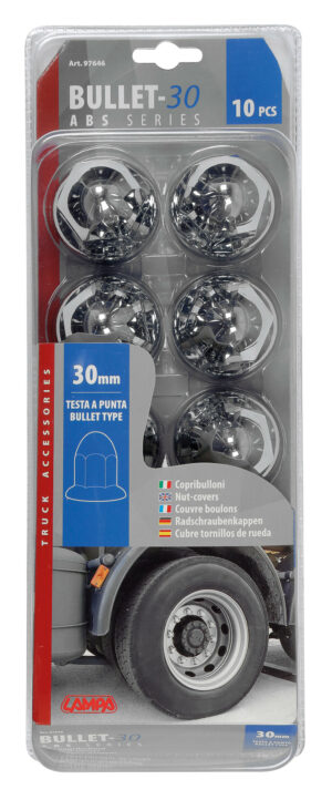 Copribulloni cromati in ABS - Ø 30 mm - Set 10 pz - immagine 3