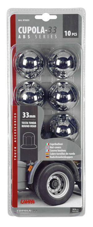 Copribulloni cromati in ABS - Ø 33 mm - Set 10 pz - immagine 4
