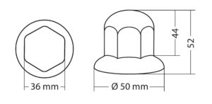 Copribulloni cromati in ABS - Ø 33 mm - Set 10 pz - immagine 3