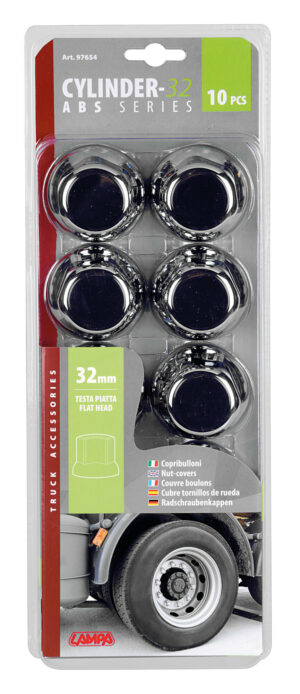 Set 10 copribulloni cromati in ABS - Ø 32 mm - immagine 3