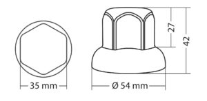 Set 10 copribulloni cromati in ABS - Ø 32 mm - immagine 2