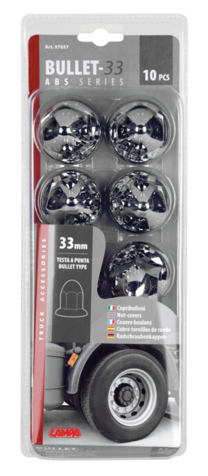 Copribulloni cromati in ABS - Ø 33 mm - Set 10 pz - immagine 3