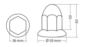 Copribulloni cromati in ABS - Ø 33 mm - Set 10 pz - immagine 2
