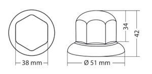 Set 10 copribulloni cromati in ABS - Ø 33 mm - immagine 2