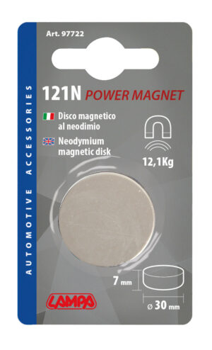 Disco magnetico al neodimio - 121N - 30x7 mm - Blister - immagine 2