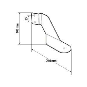 Staffa per antenna CB, versione corta - compatibile per  Iveco S-Way (10/19>) -  Iveco Stralis (08/02>12/12) -  Iveco Stralis (07/12>12/19) - immagine 3
