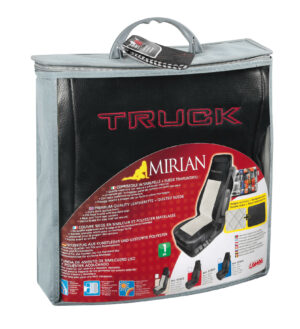 Mirian, coprisedile in Skeentex e suede trapuntato - Nero/Rosso - immagine 3