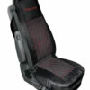 Mirian, coprisedile in Skeentex e suede trapuntato - Nero/Rosso