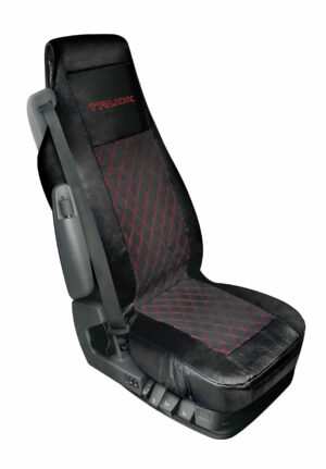 Mirian, coprisedile in Skeentex e suede trapuntato - Nero/Rosso