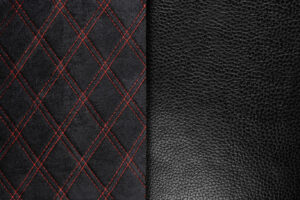 Mirian, coprisedile in Skeentex e suede trapuntato - Nero/Rosso - immagine 2