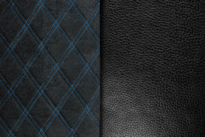 Mirian, coprisedile in Skeentex e suede trapuntato - Nero/Blu - immagine 2