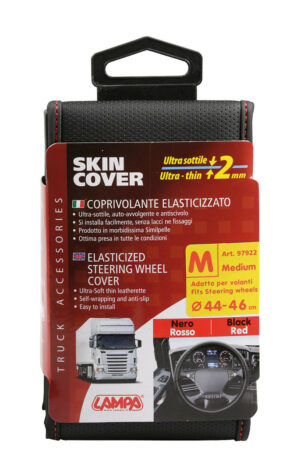 Skin-Cover, coprivolante elasticizzato in Skeentex - Nero/Rosso - M - Ø 44/46 cm - immagine 3