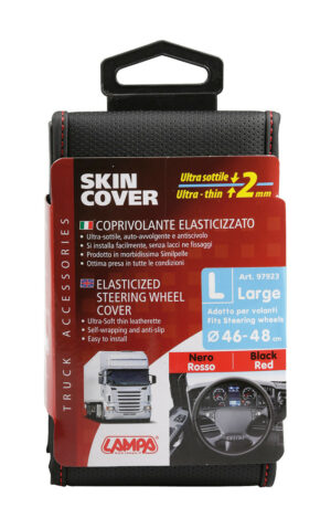 Skin-Cover, coprivolante elasticizzato in Skeentex - Nero/Rosso - L - Ø 46/48 cm - immagine 3