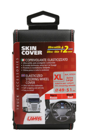 Skin-Cover, coprivolante elasticizzato in Skeentex - Nero/Rosso - XL - Ø 49/51 cm - immagine 3