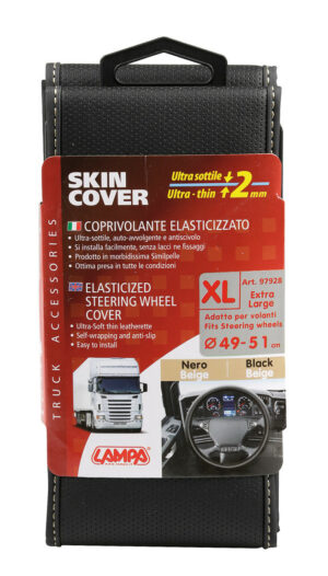 Skin-Cover, coprivolante elasticizzato in Skeentex - Nero/Beige - XL - Ø 49/51 cm - immagine 3