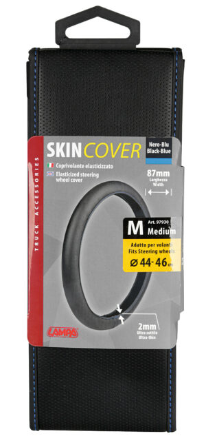 Skin-Cover, coprivolante elasticizzato in Skeentex - Nero/Blu - M - Ø 44/46 cm - immagine 3