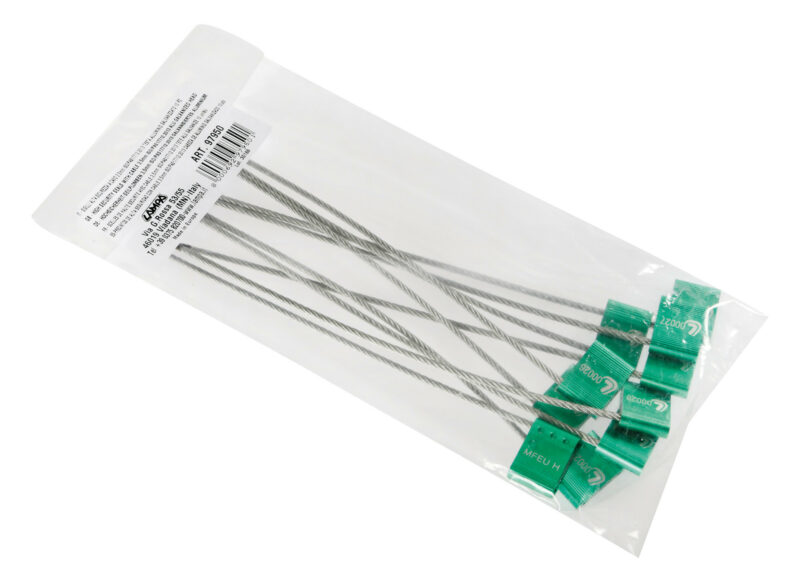 Set 10 Sigilli ad alta sicurezza, testa alluminio galvanizzato, cavo in acciaio - immagine 3