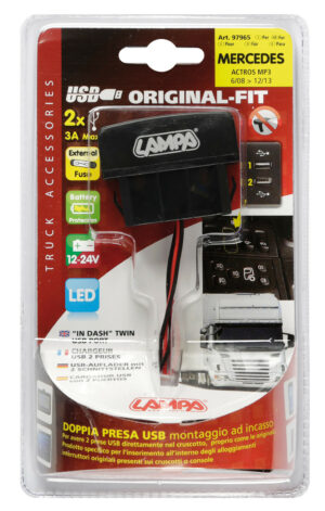 Original-Fit, doppia presa USB, 12/24V, compatibile con Mercedes - immagine 2