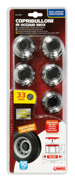 Set 10 copribulloni in acciaio inox lucidato - Ø 33 mm - immagine 5
