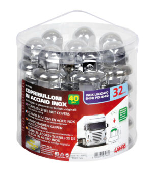 Set 40 copribulloni in acciaio, testa tonda - Ø 32 mm - immagine 4