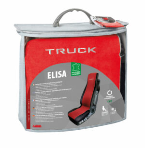 Elisa, coprisedile in poliestere e Skeentex per camion - Rosso/Nero - immagine 3