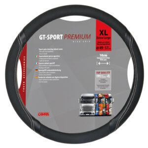 GT-Sport, coprivolante in Skeentex - XL - Ø 49/51 cm - Nero/Argento