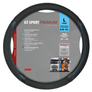 GT-Sport, coprivolante in Skeentex - L - Ø 46/48 cm - Nero/Blu