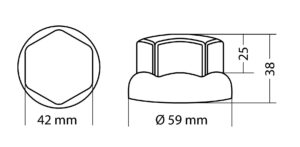 Set 10 copribulloni universali in ABS - Ø 32/33 mm - Cromo - immagine 5