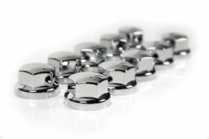 Set 10 copribulloni universali in ABS - Ø 32/33 mm - Cromo - immagine 2