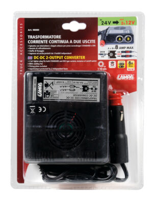 Trasformatore di corrente a due uscite 24V > 12V - 8A - immagine 3