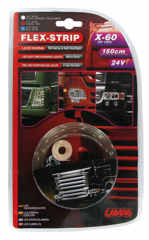 Flex Strip, 24V - 60 Led - 150 cm - Rosso - immagine 2
