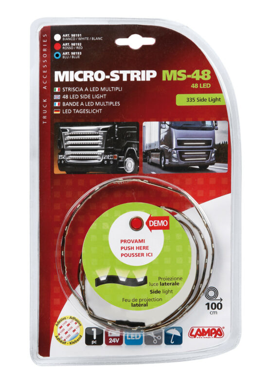 Micro-Strip, 24V - 48 Led - 100 cm - Blu - immagine 2