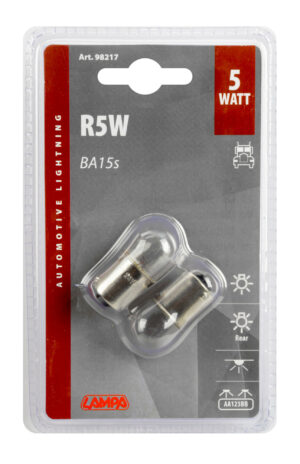 24V Lampada sferica - R5W - 5W - BA15s - 2 pz  - D/Blister - immagine 4